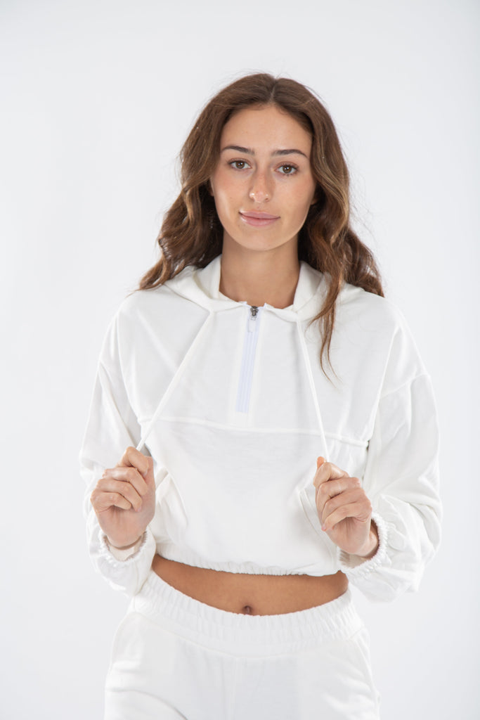 French Terry Crop Hoodie
